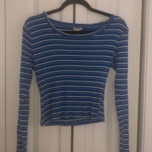 Forever 21 Blue and White Striped Long Sleeve